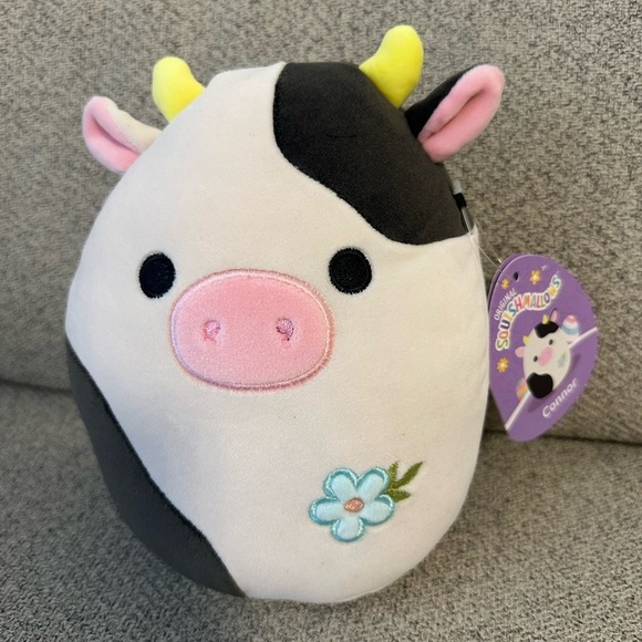 NWT 🐮 7" Easter Connor Black and White Cow Squishmallow - Picture 2 of 5